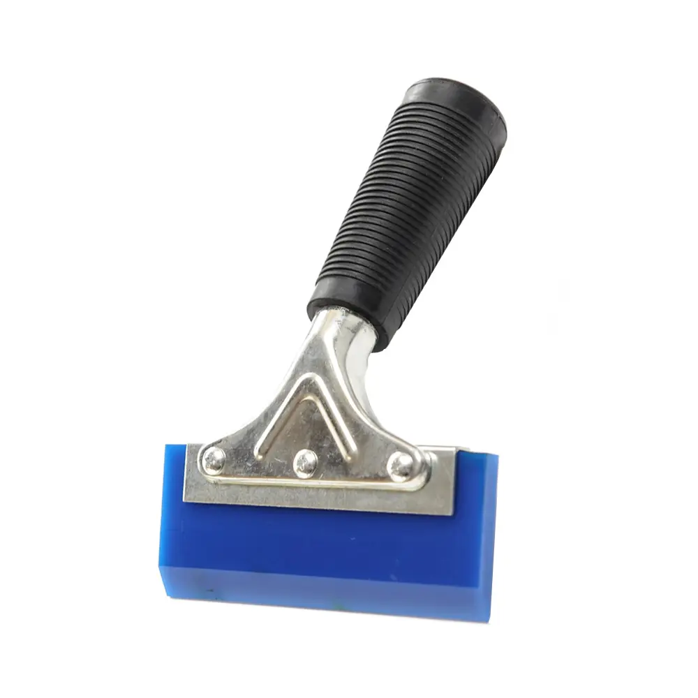 Metal film squeeging tool with blue polyurethane insert, 12.7 cm