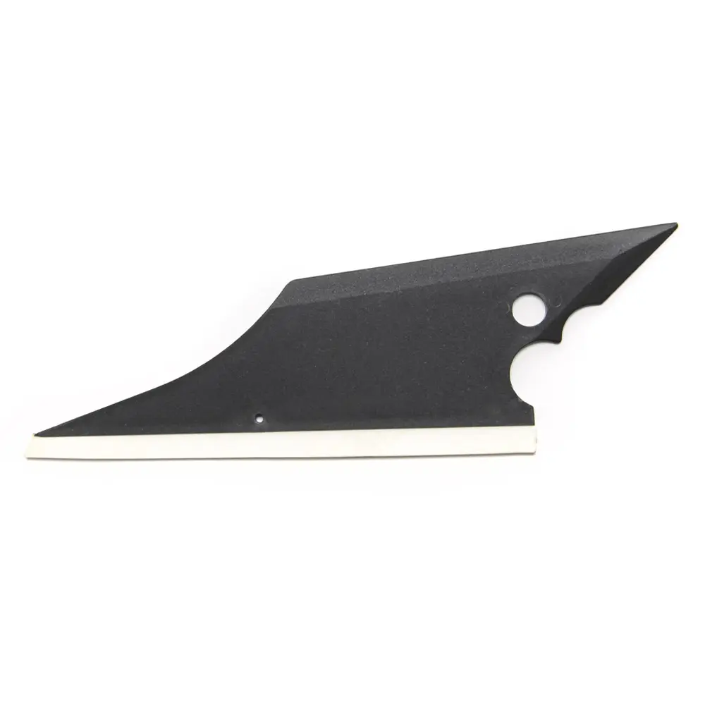 Conquistador sharp-cornered film squeeging tool, black, white edging