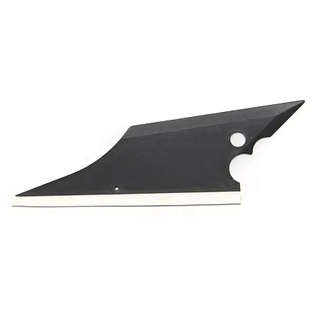 Conquistador sharp-cornered film squeeging tool, black, white edging